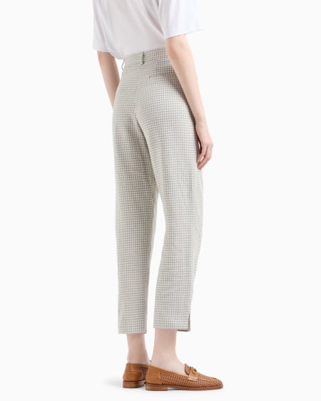 Armani Pantalones con pinzas de tejido jacquard con motivo pata de gallo Icon Oferta especial de fábrica