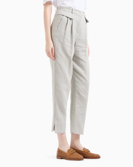 Armani Pantalones con pinzas de tejido jacquard con motivo pata de gallo Icon Oferta especial de fábrica