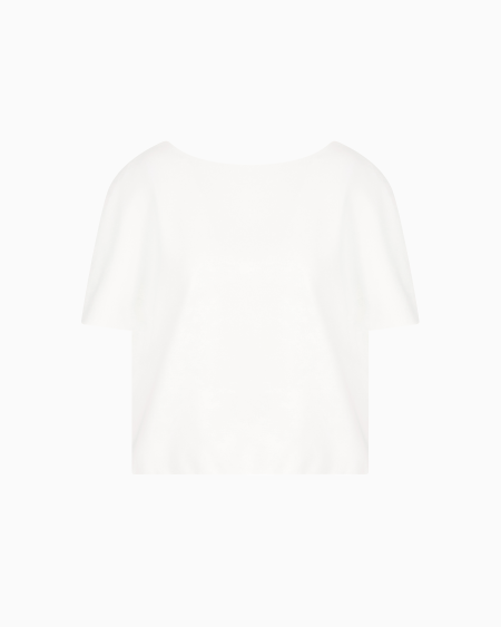 Armani Blusa de cady técnico con bajo fruncido Promoción trimestral