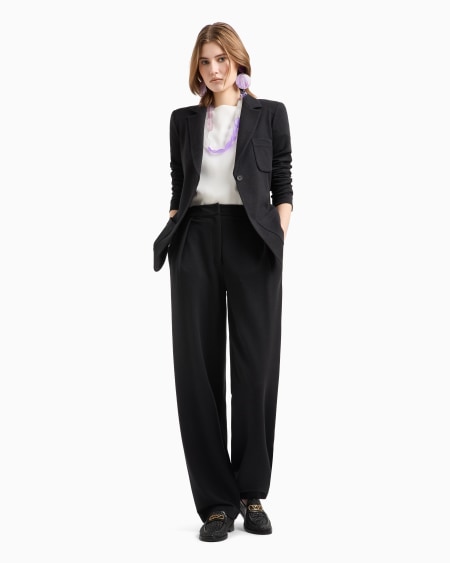 Armani Blusa de cady técnico con bajo fruncido Promoción trimestral