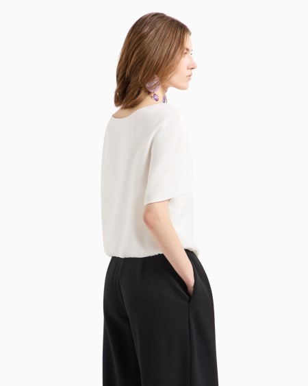 Armani Blusa de cady técnico con bajo fruncido Promoción trimestral