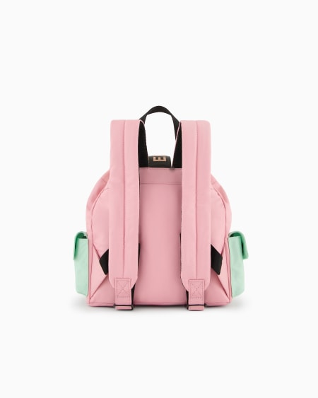 Armani Mochila de nailon con detalles de bloques de color y cincha con logotipo Grandes descuentos