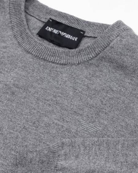 Armani Jersey en mezcla de lana con bordado de microáguila Descuentos del mes
