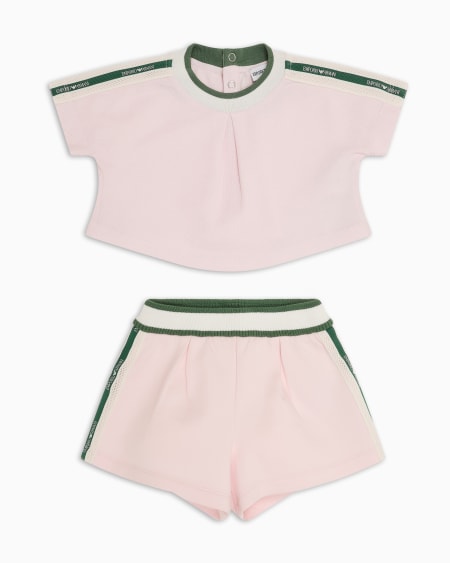 Armani Conjunto de camiseta y pantalones cortos de punto con cinta con logotipo Oferta exclusiva