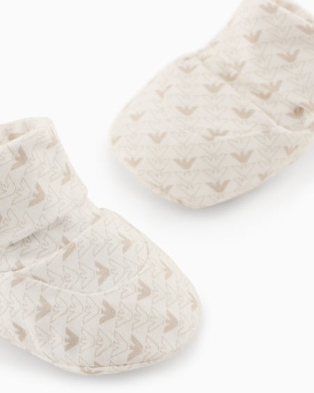 Armani Zapatillas de casa en punto con motivo de águilas con efecto óptico Precio ultrabajo