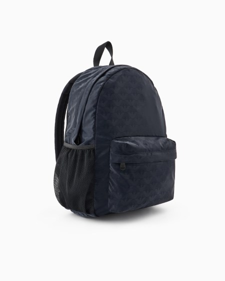 Armani Mochila de nailon con motivo integral de águila Outlet
