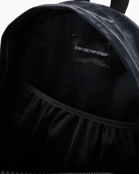 Armani Mochila de nailon con motivo integral de águila Outlet