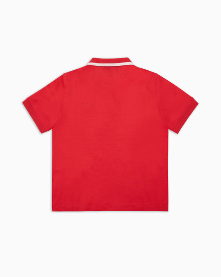 Armani Polo de punto de mezcla de lyocell con logotipo bordado ASV Rebajas