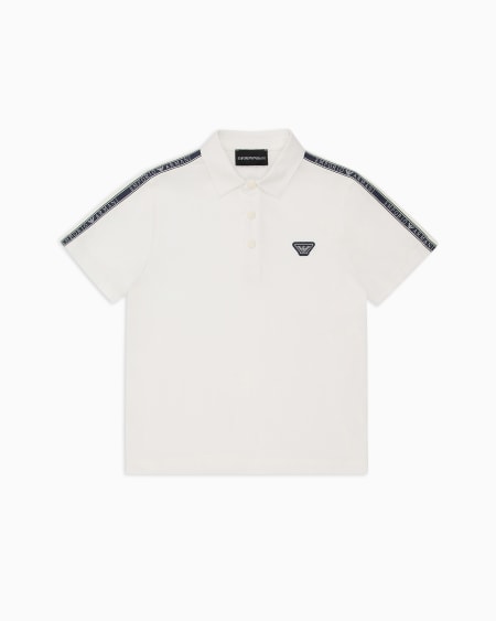 Armani Polo de punto Pima con cinta con logotipo