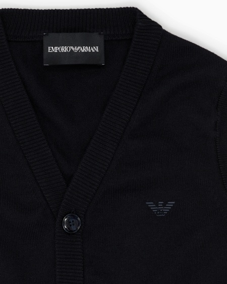Armani Chaleco de punto con cuello de pico y botones Liquidación