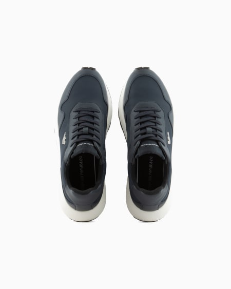 Armani Deportivas de nailon reciclado con detalles en piel saffiano regenerada ASV Rebajas online