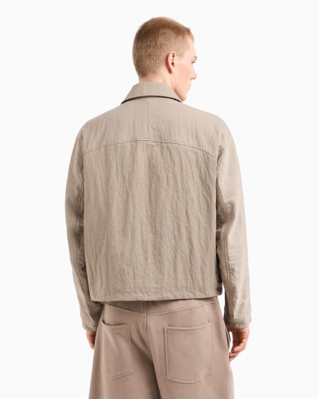 Armani Cazadora con cremallera de nailon arrugado Rebajas top