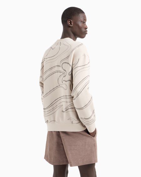 Armani Sudadera de punto doble con bordado cosido Último día