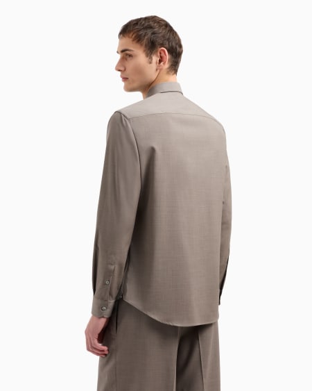 Armani Camisa en tejido de lana virgen Superdescuento