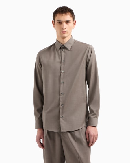 Armani Camisa en tejido de lana virgen Superdescuento