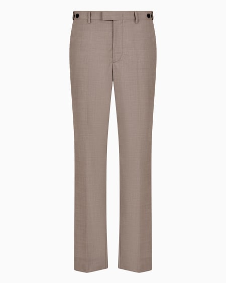 Armani Pantalones con pliegue de tela de lana fría tropical
