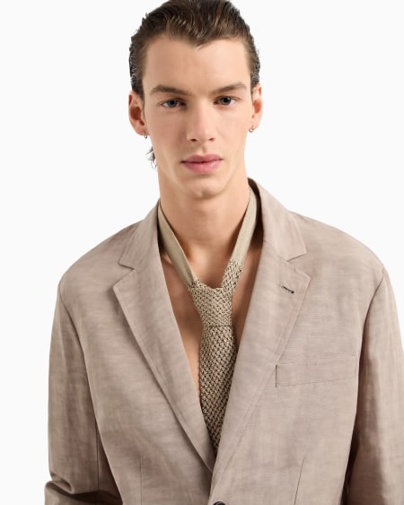 Armani Corbata en punto microperforado de seda pura Liquidación