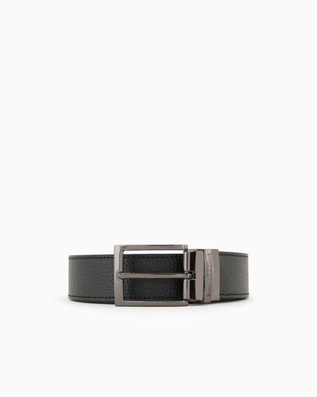 Armani Cinturón reversible de piel con estampado graneado