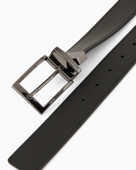 Armani Cinturón reversible de piel con estampado graneado Envío internacional gratuito