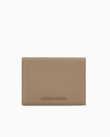Armani Cartera compacta de piel abatanada