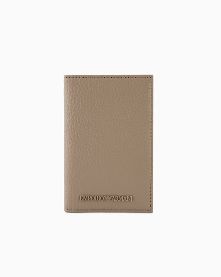 Armani Tarjetero plegable de piel abatanada