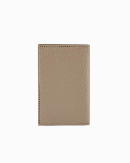 Armani Tarjetero plegable de piel abatanada Descuentos del mes