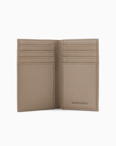 Armani Tarjetero plegable de piel abatanada Descuentos del mes