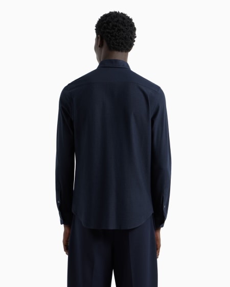 Armani Camisa de punto superfino de mezcla de lyocell ASV Última moda