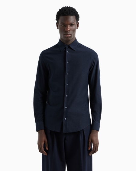 Armani Camisa de punto superfino de mezcla de lyocell ASV Última moda
