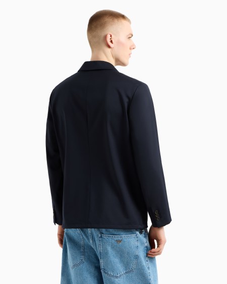 Armani Chaqueta de abotonadura sencilla de sarga ligera de mezcla de lana virgen Descuento por venta flash