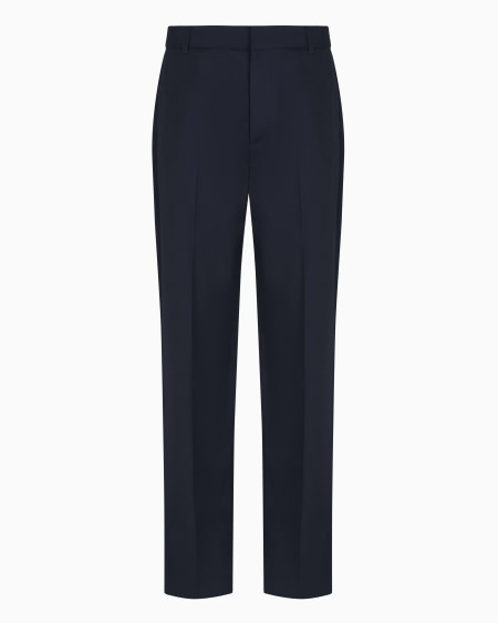 Armani Pantalones chinos de sarga ligera de mezcla de lana virgen