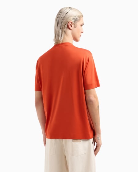 Armani Camiseta de punto de mezcla de lyocell con logotipo bordado ASV Grandes ahorros