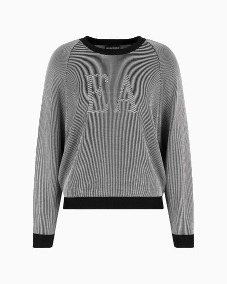 Armani Jersey bicolor de canalé inglés con logotipo EA Devoluciones gratuitas