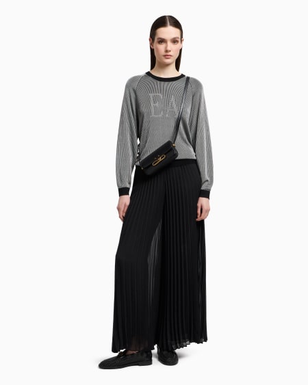 Armani Jersey bicolor de canalé inglés con logotipo EA Devoluciones gratuitas