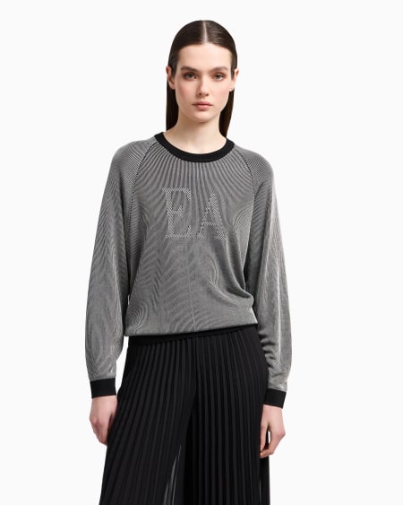 Armani Jersey bicolor de canalé inglés con logotipo EA Devoluciones gratuitas