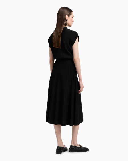 Armani Vestido largo de tejido ottoman con detalles joya Ofertas