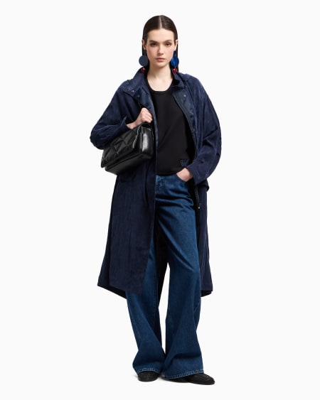 Armani Vaqueros J8B de cintura media y pernera ancha de denim con aplicación integral de strass Gran oferta