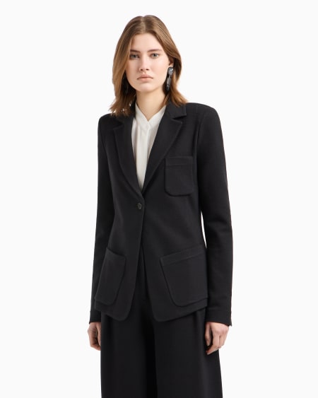 Armani Chaqueta de abotonadura sencilla de punto con elaboración en tejido jacquard efecto punto Descuento