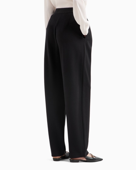 Armani Pantalones de pinzas de punto en tejido jacquard con efecto malla Tienda