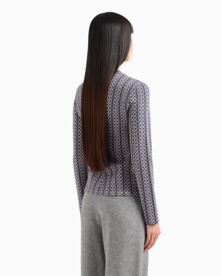 Armani Chaqueta con cuello de tira de tejido jacquard bicolor Mejor oferta