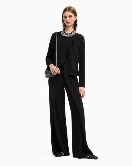 Armani Pantalones con panel de crepé fluido Oferta especial
