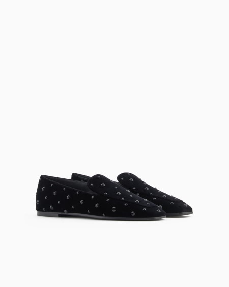 Armani Slippers de terciopelo con strass Envío gratis