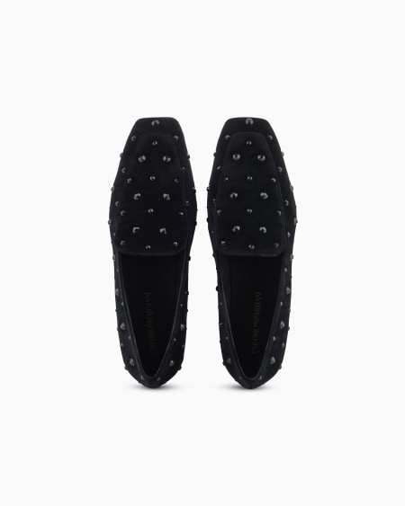 Armani Slippers de terciopelo con strass Envío gratis