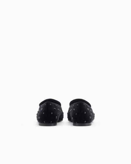 Armani Slippers de terciopelo con strass Envío gratis