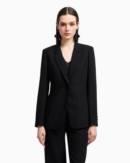 Armani Blazer de abotonadura sencilla de crepé de lúrex COMPRAR AHORA