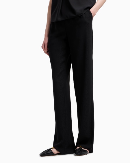 Armani Pantalones de pernera ancha de crepé de lúrex ÚLTIMAS EDICIONES