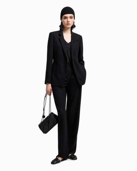 Armani Pantalones de pernera ancha de crepé de lúrex ÚLTIMAS EDICIONES