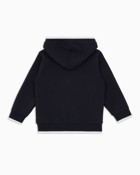 Armani Sudadera de punto doble con capucha y maxibordado Último día