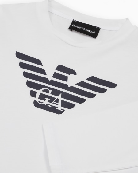 Armani Jersey de punto de algodón pima con logotipo Promoción por tiempo limitado