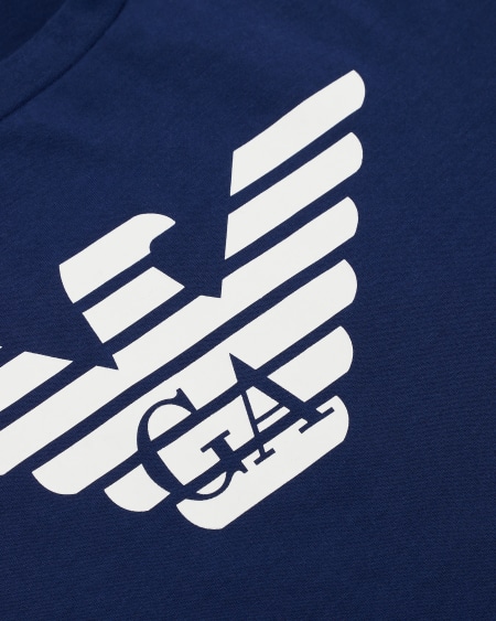 Armani Camiseta de punto de algodón pima con logotipo Liquidación